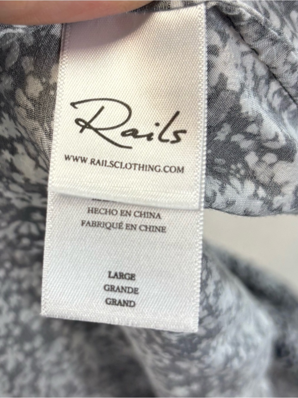 Rails Kadi Blouse Large Onyx Meadow Floral Ruffle Boho Long Sleeve Top - Picture 7 of 8